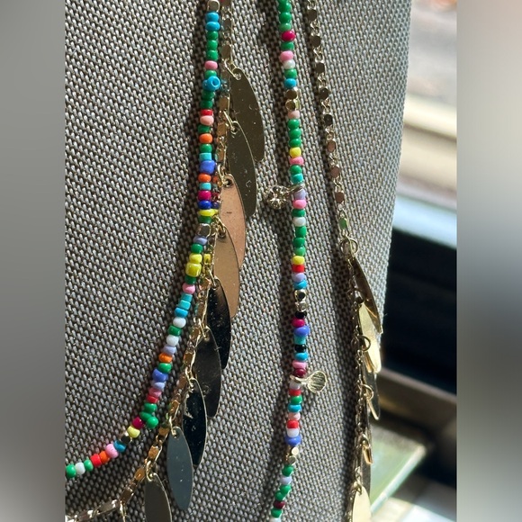 Torrid Jewelry Multi Rainbow Color Bead & Gold Tone Layered Necklace - Like New - Picture 3 of 6